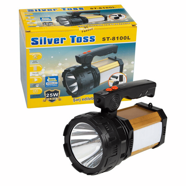 Silver Toss El Feneri Şarjlı Led Projektör Tipi 26W+1Led St-8100L 1005