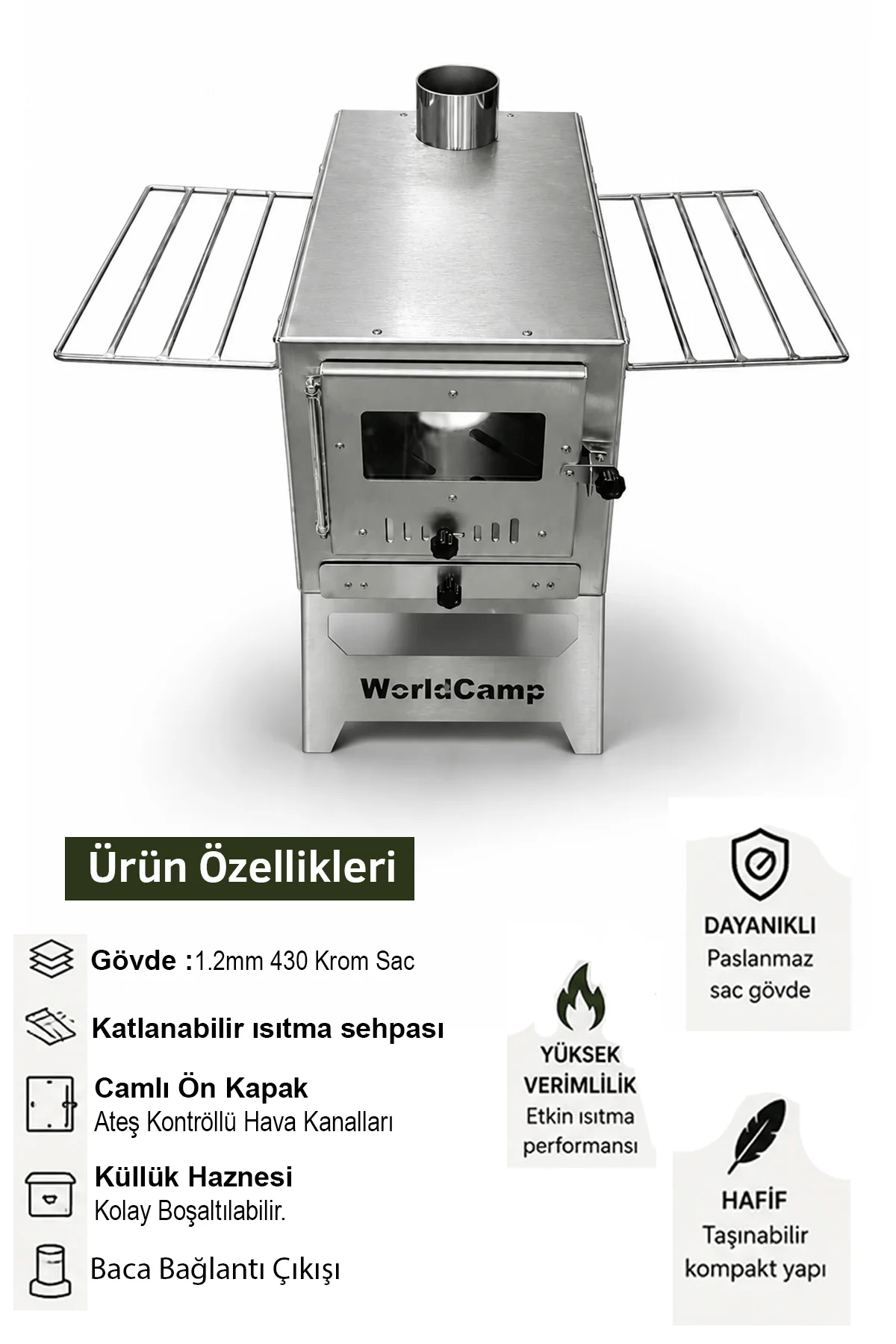 World Camp Krom Çadır Sobası WR-145B 1503