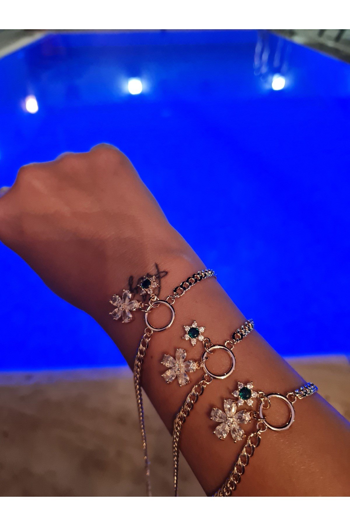 Çicek Model Kadın Çelik Halhal