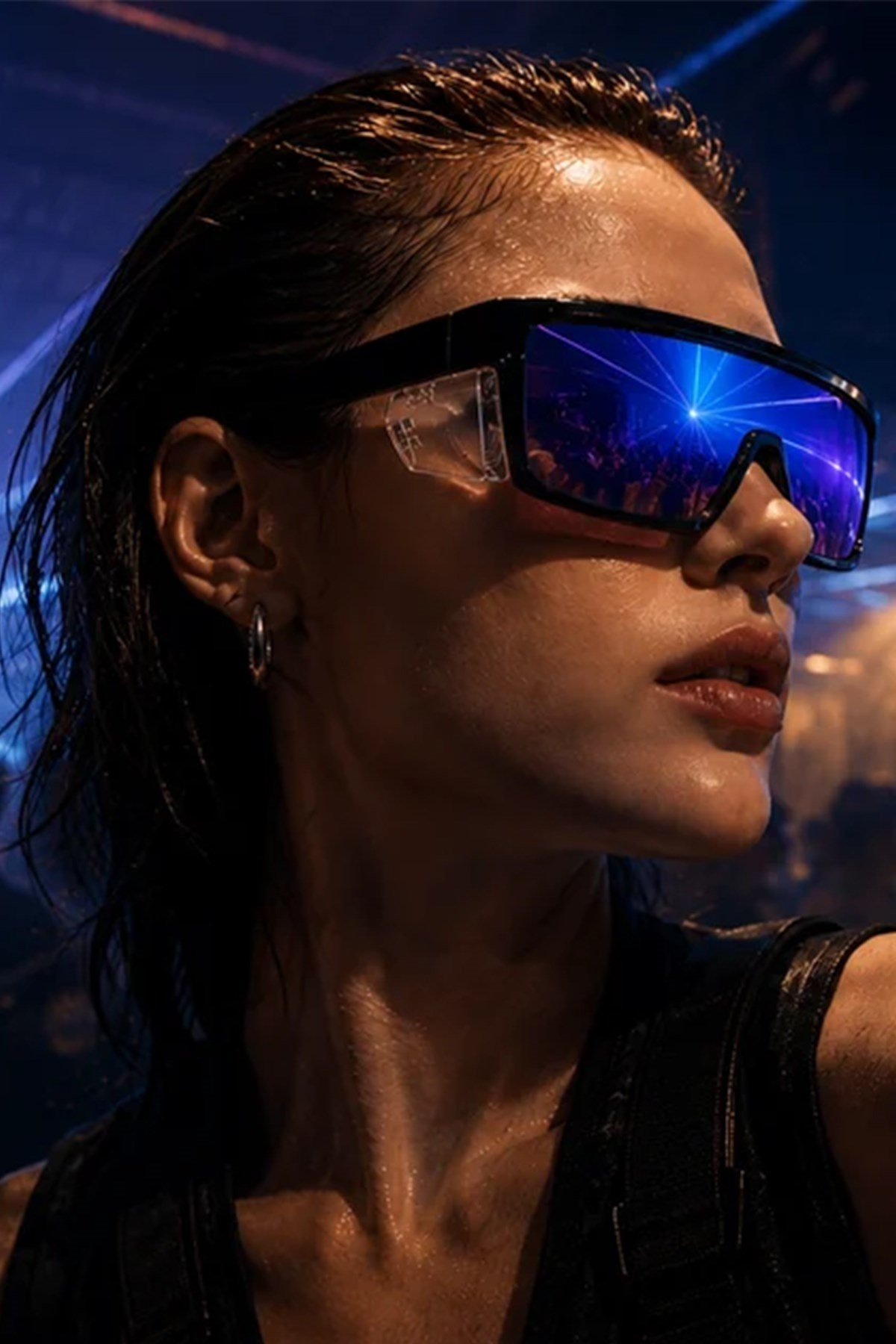 FLUX Unisex Shield Güneş Gözlüğü – Mavi Mor Aynalı Lens