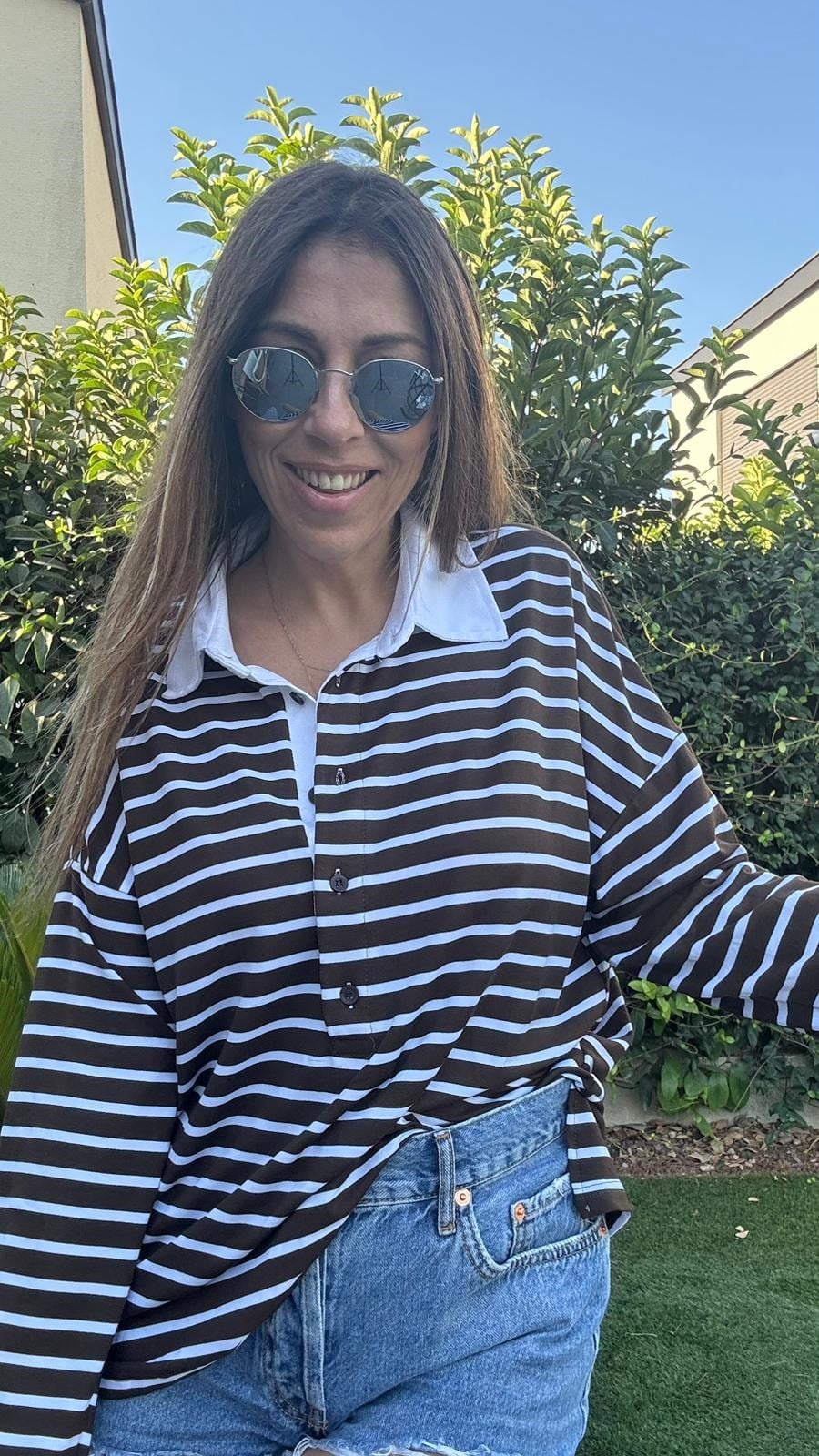 İnce Polo Yaka Sweat Kahve