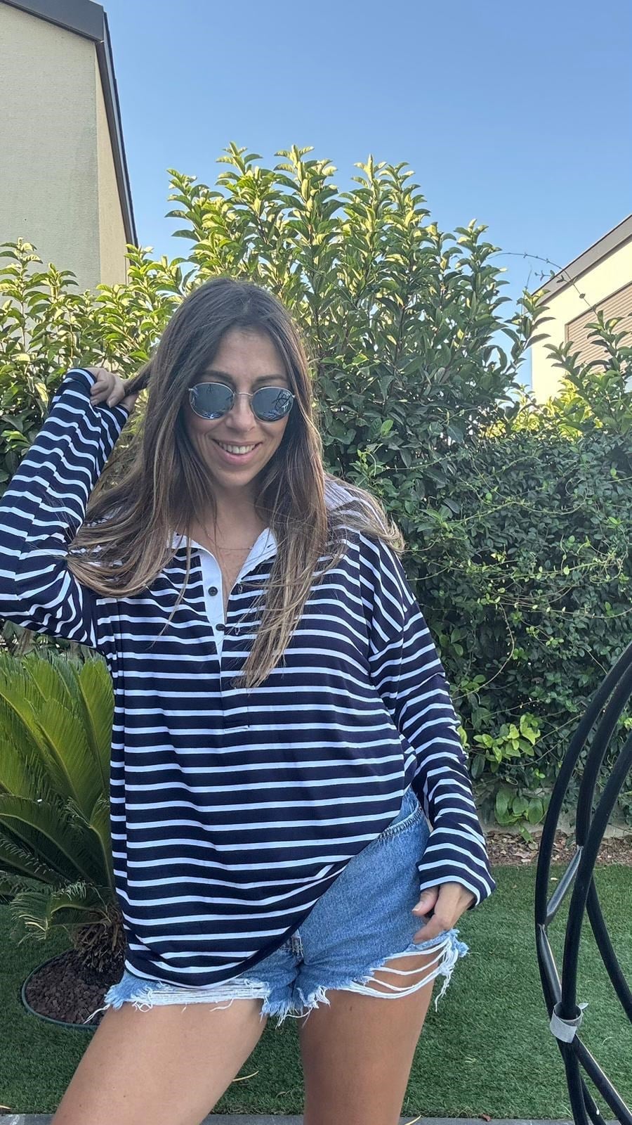 İnce Polo Yaka Sweat Lacivert