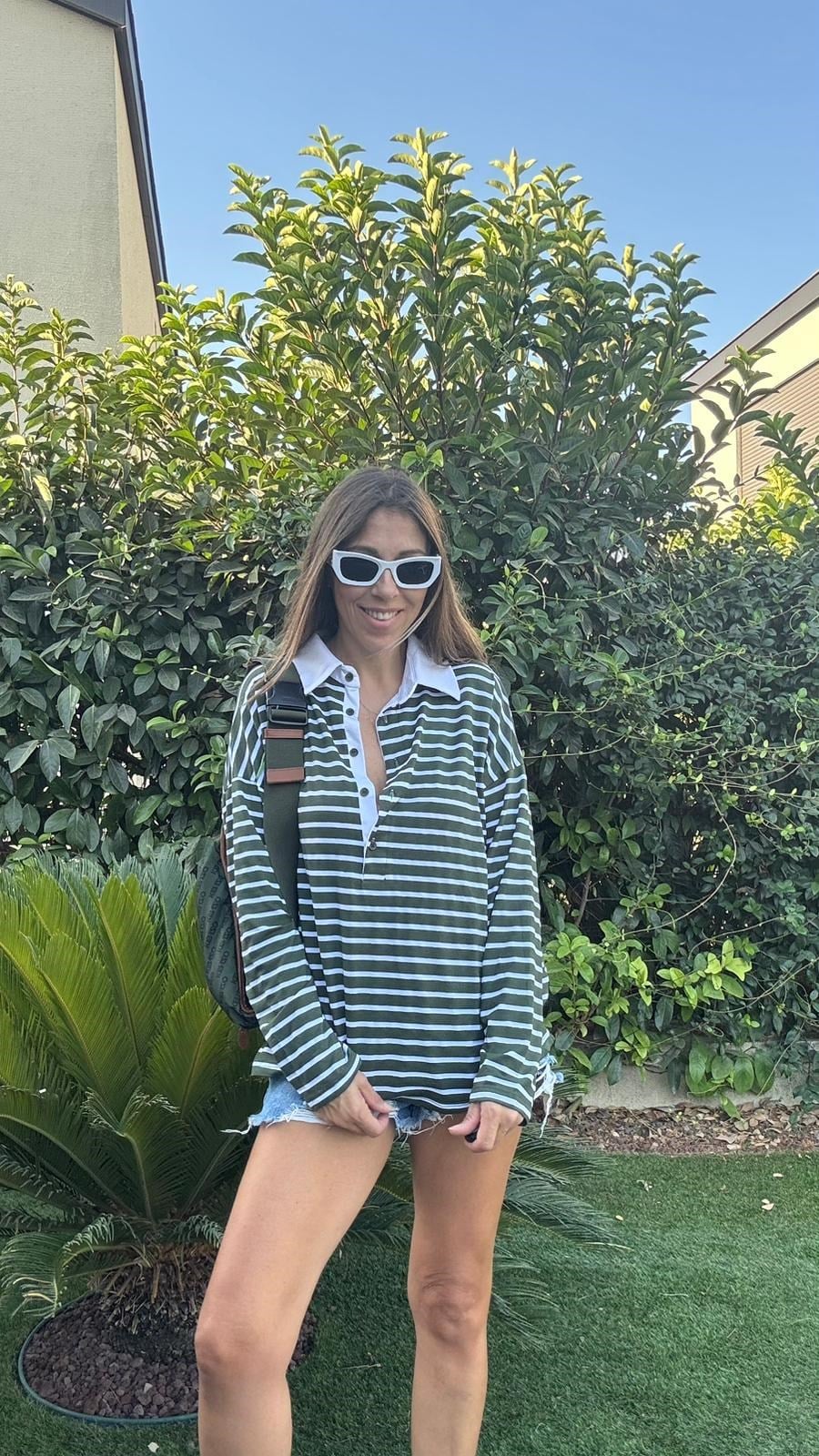 İnce Polo Yaka Sweat Yeşil