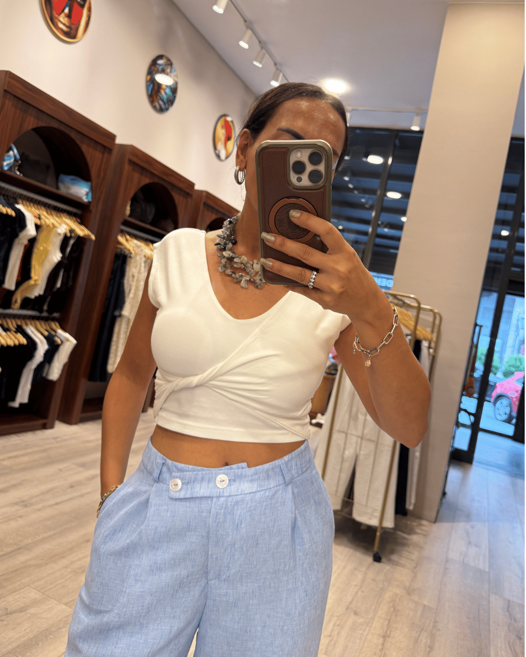 26YBLZ02338 QUZU CROP DETAYLI BLUZ