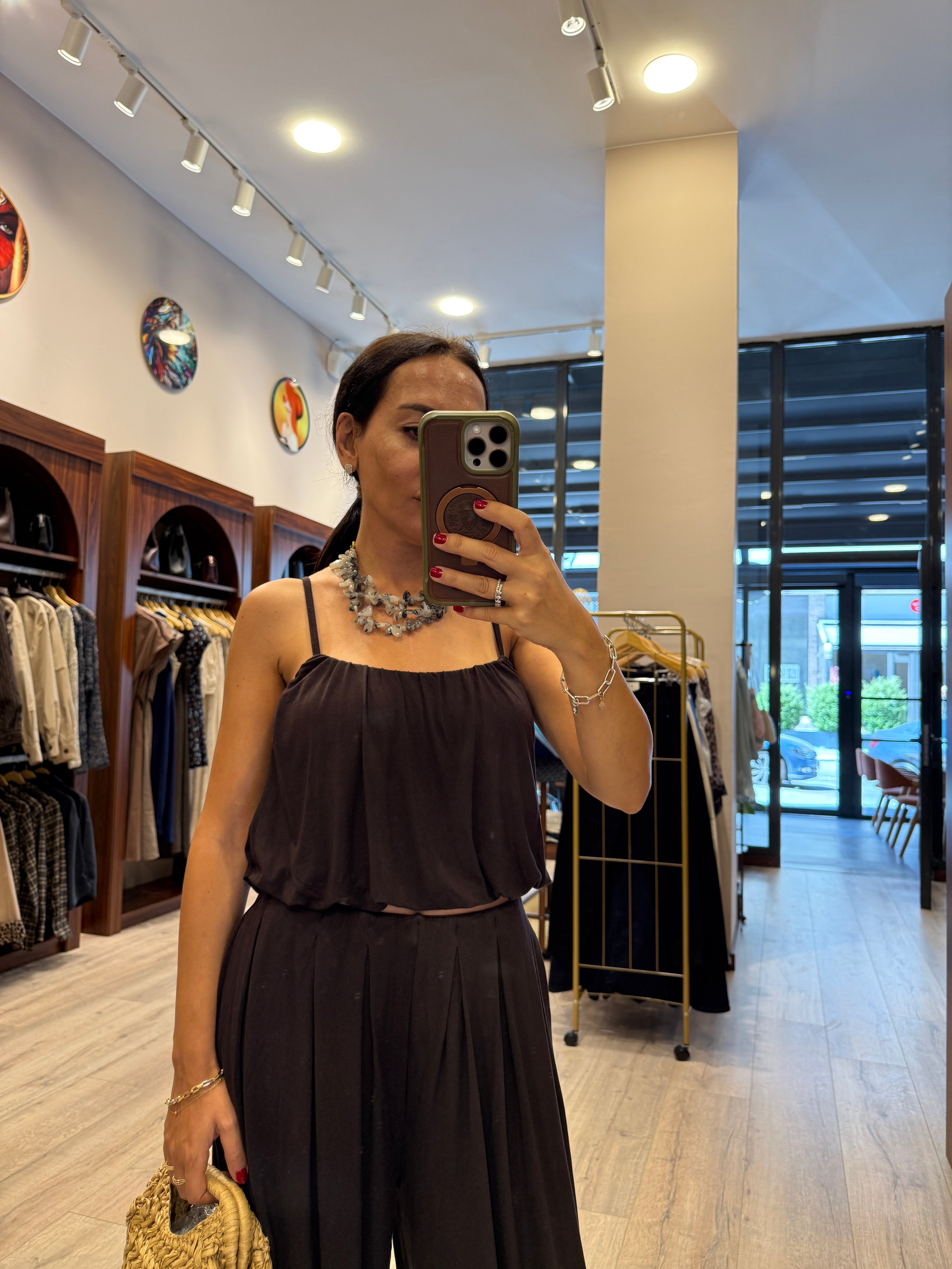 BALON BLUZ  PANTOLON TAKIM KAHVERENGİ