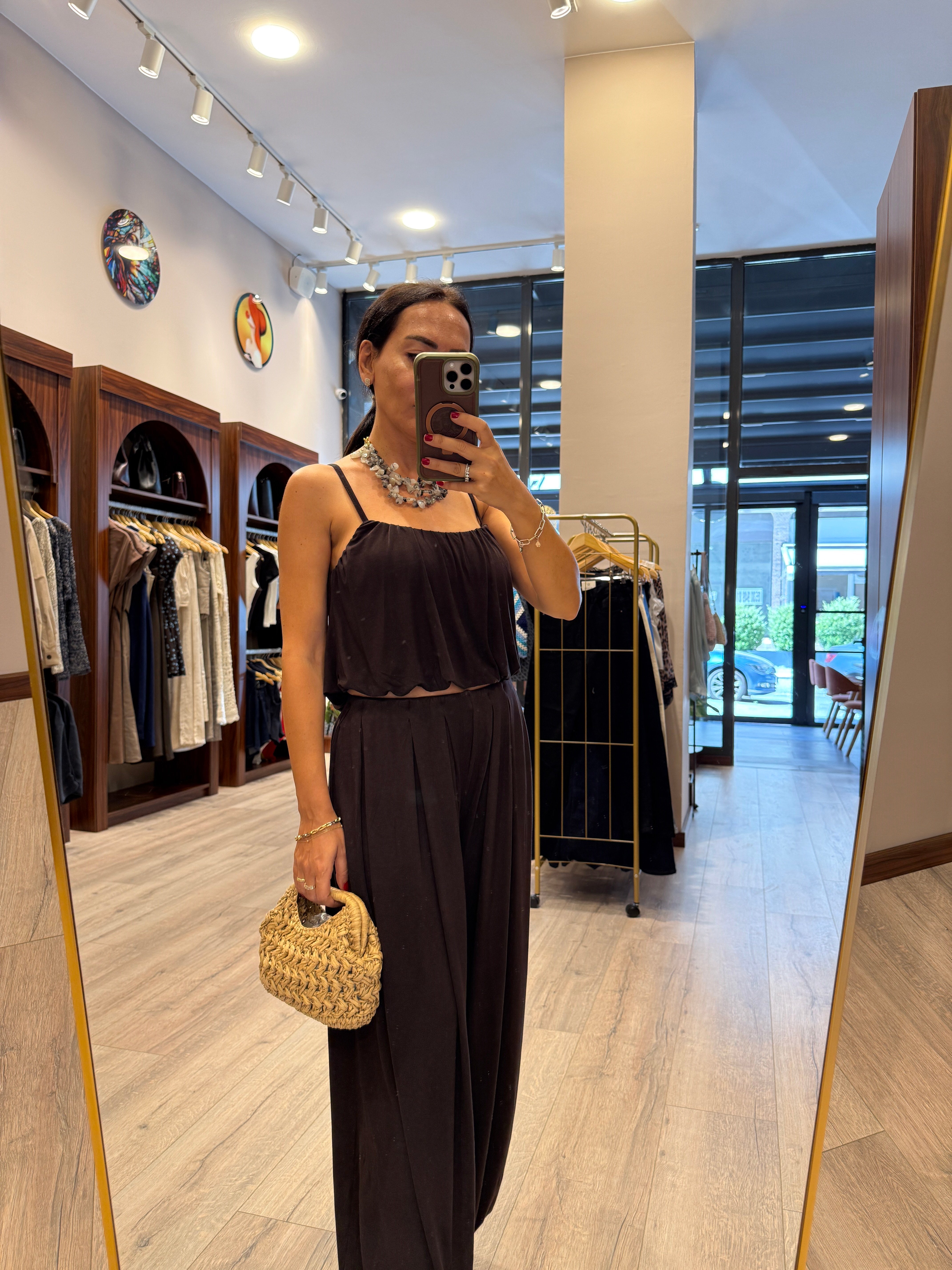 BALON BLUZ  PANTOLON TAKIM KAHVERENGİ