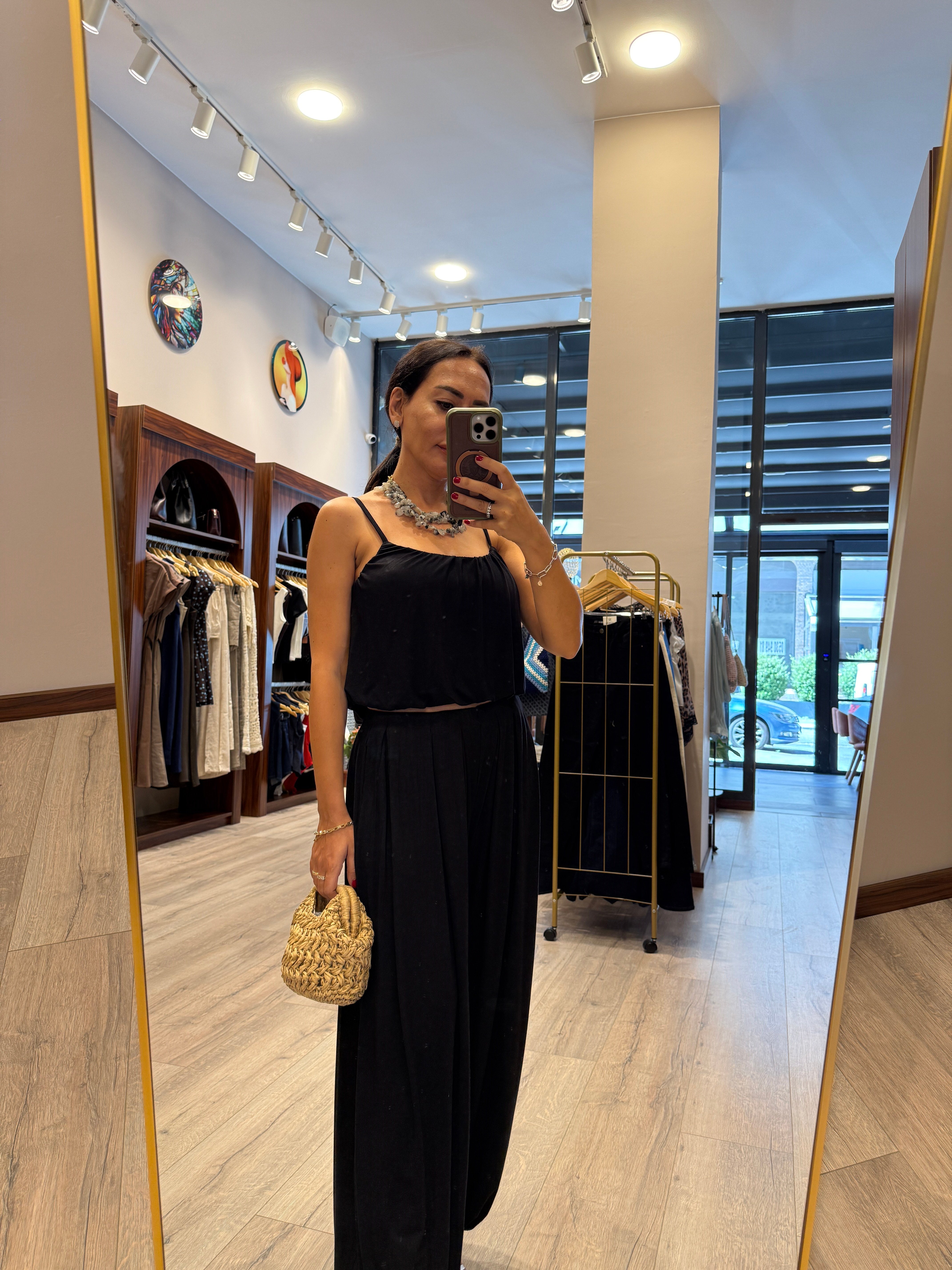 BALON BLUZ  PANTOLON TAKIM SİYAH