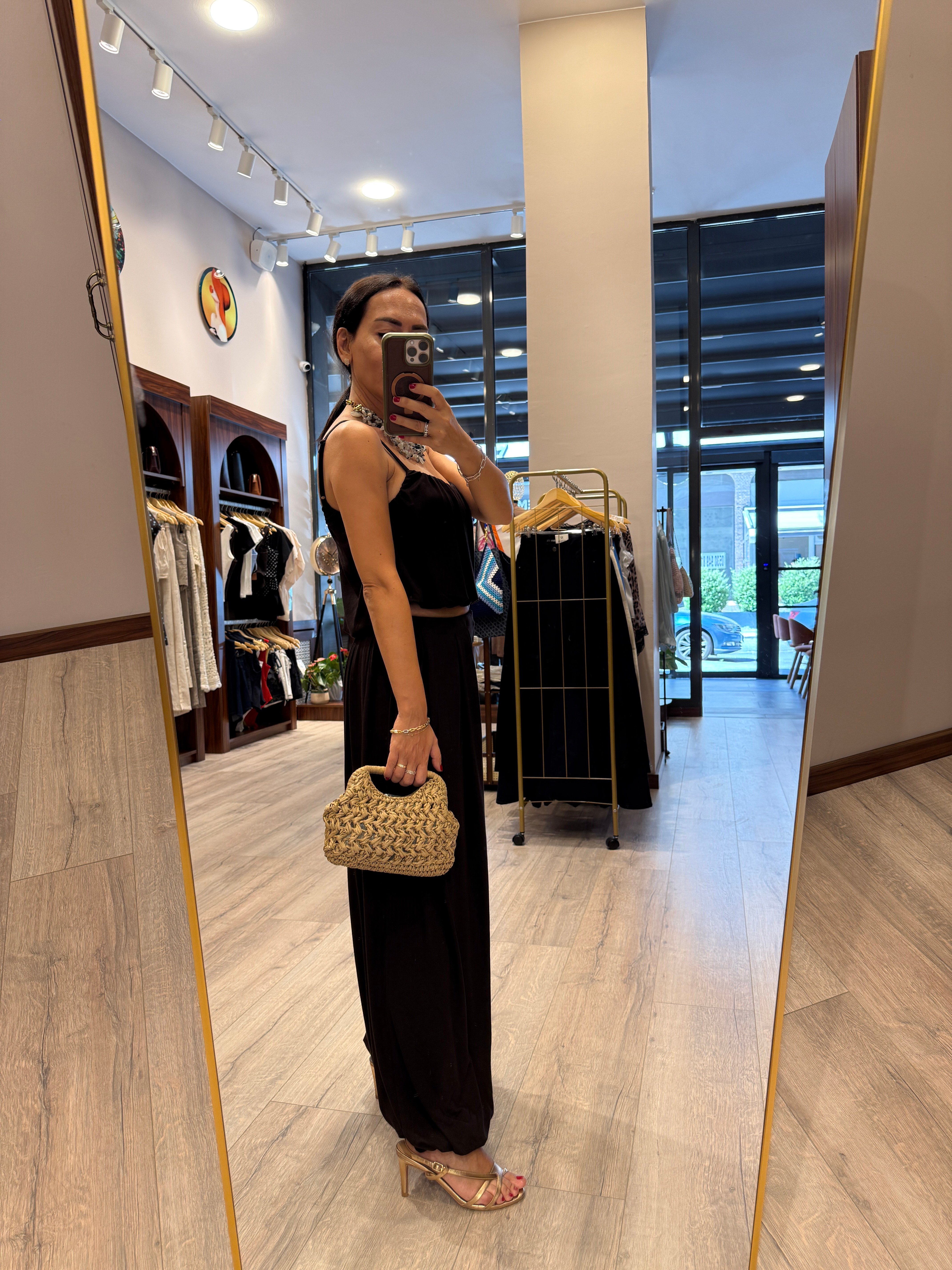 BALON BLUZ  PANTOLON TAKIM SİYAH