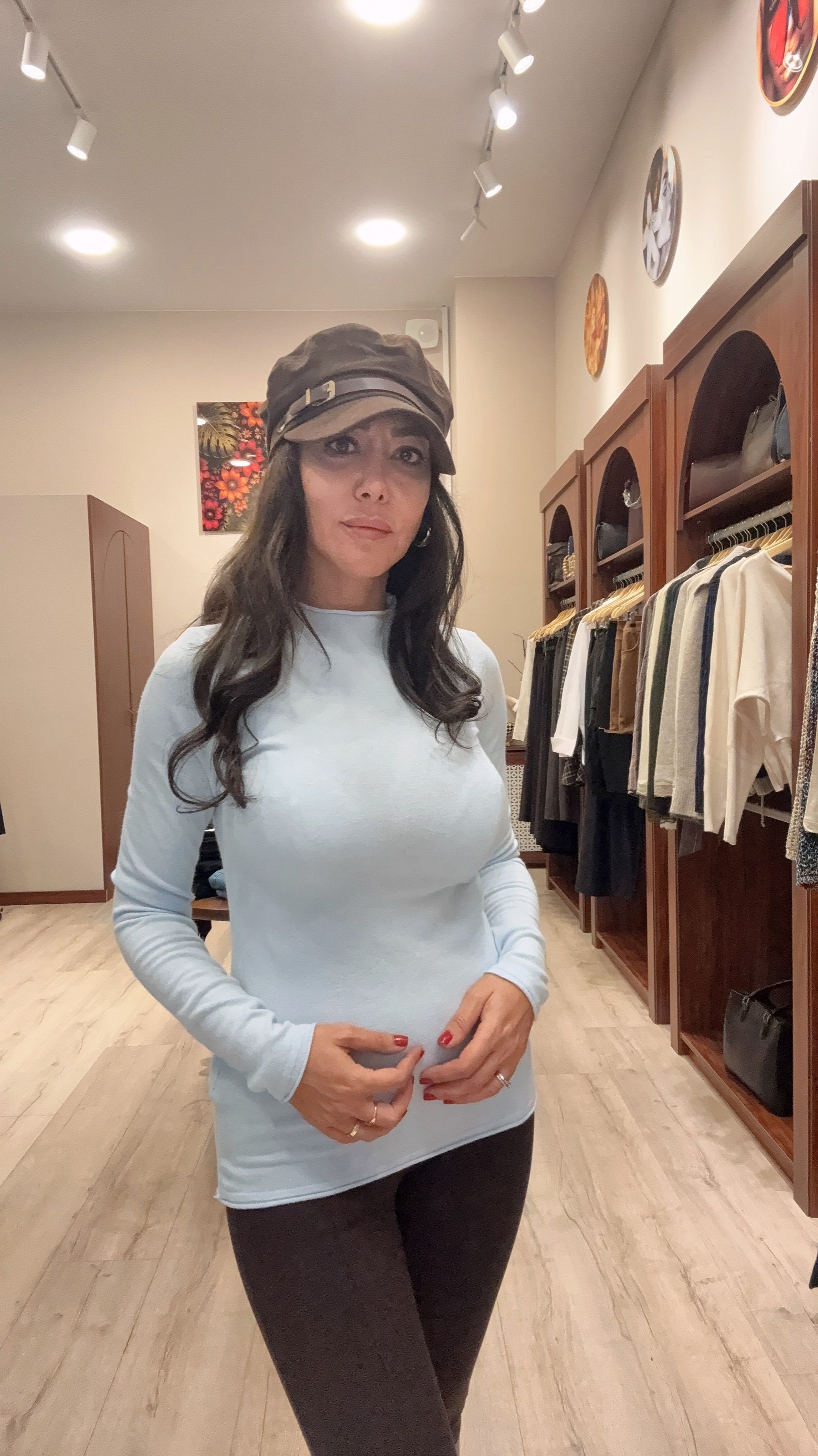 Dik Yaka Kaşmirli Ultra Hafif Triko Kazak