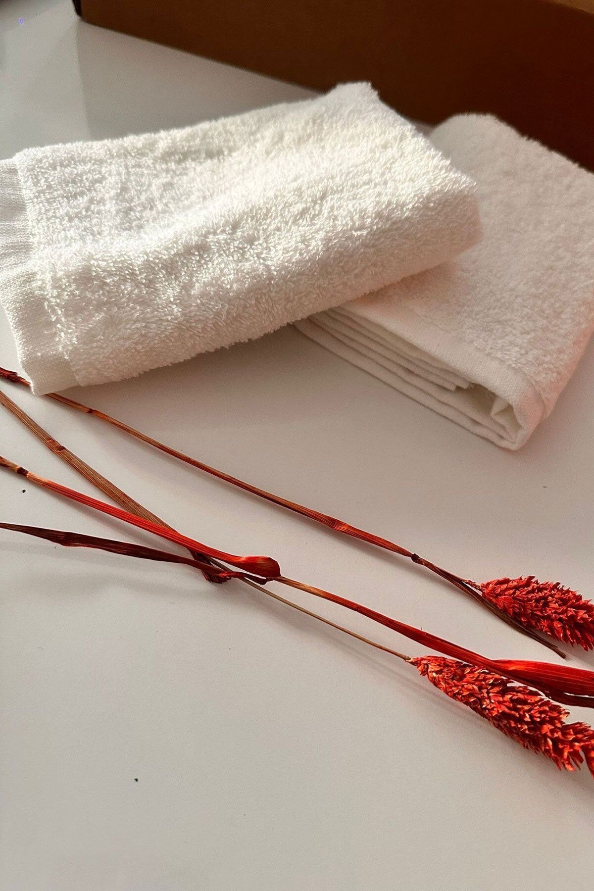 2'li Set Yüksek Gramajlı %100 Pamuk El; Yüz Ve Banyo Otel Havlu | Mutfak 30x30cm | Selinus | Beyaz