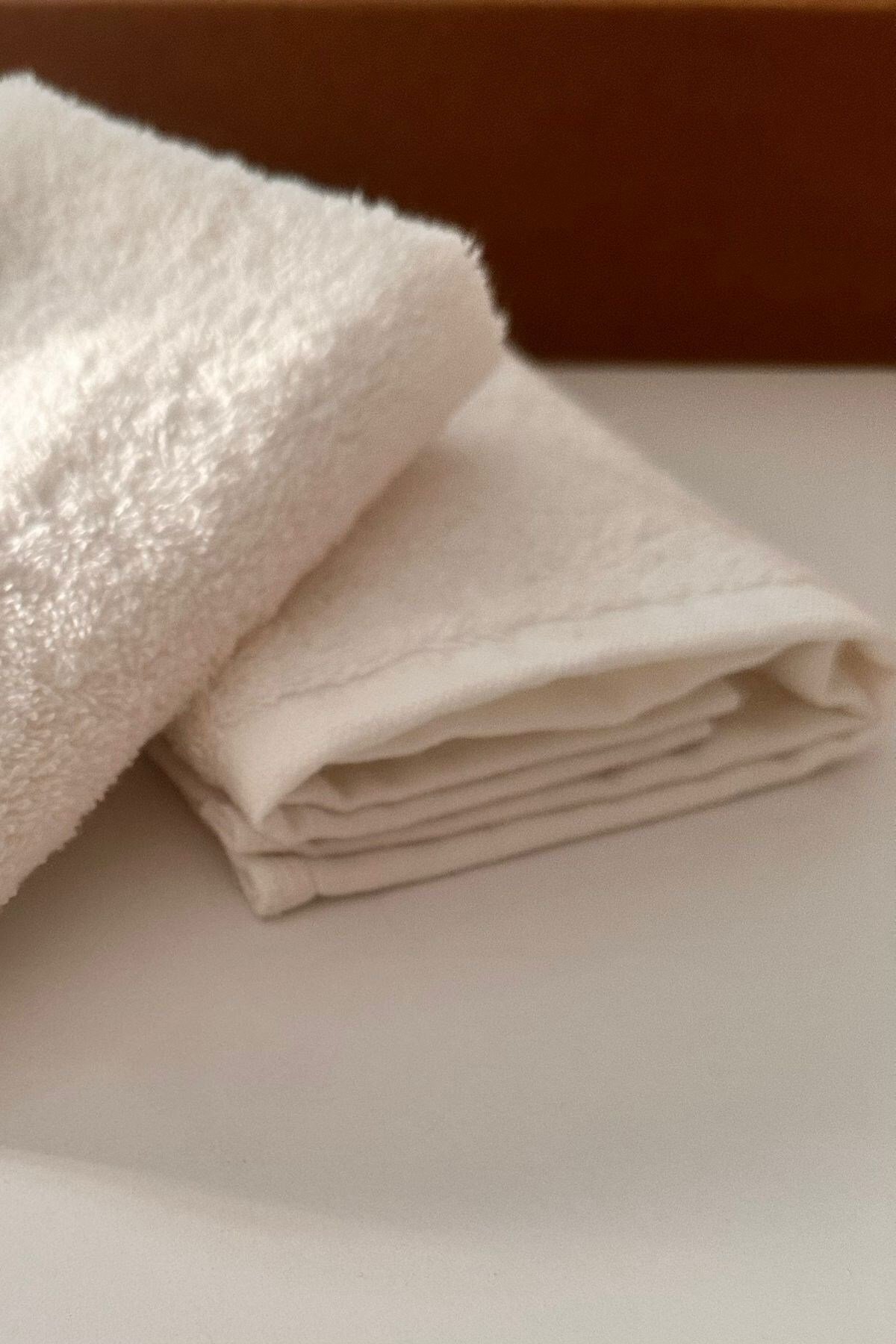 2'li Set Yüksek Gramajlı %100 Pamuk El; Yüz Ve Banyo Otel Havlu | Mutfak 30x30cm | Selinus | Beyaz