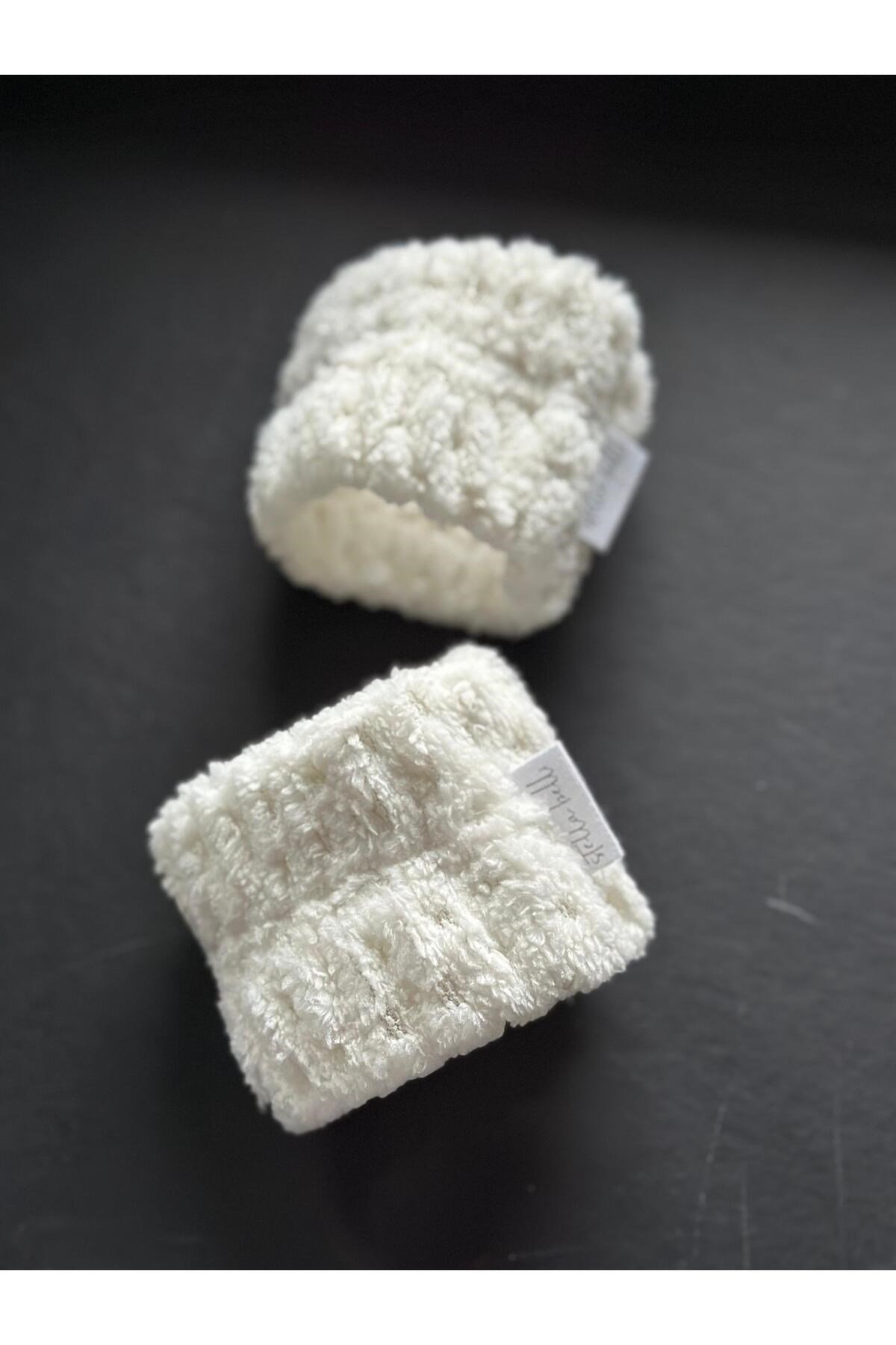 Mikrofiber Jakarlı Welsoft 2li Bileklik Kol Bandı Seti | Kadın & Erkek Makyaj ,Yüz Yıkama Sporcu Spa
