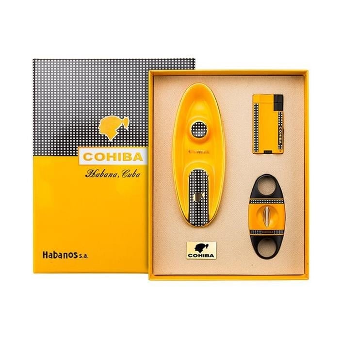 Cohiba Yeni Stil Üçlü Sarı-Siyah Puro Seti