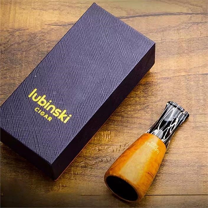 Lubinski 4 Boy Kullanım Briar Puro Ağızlığı 9mm Filtreli Big Smooth (38-57 Ring)