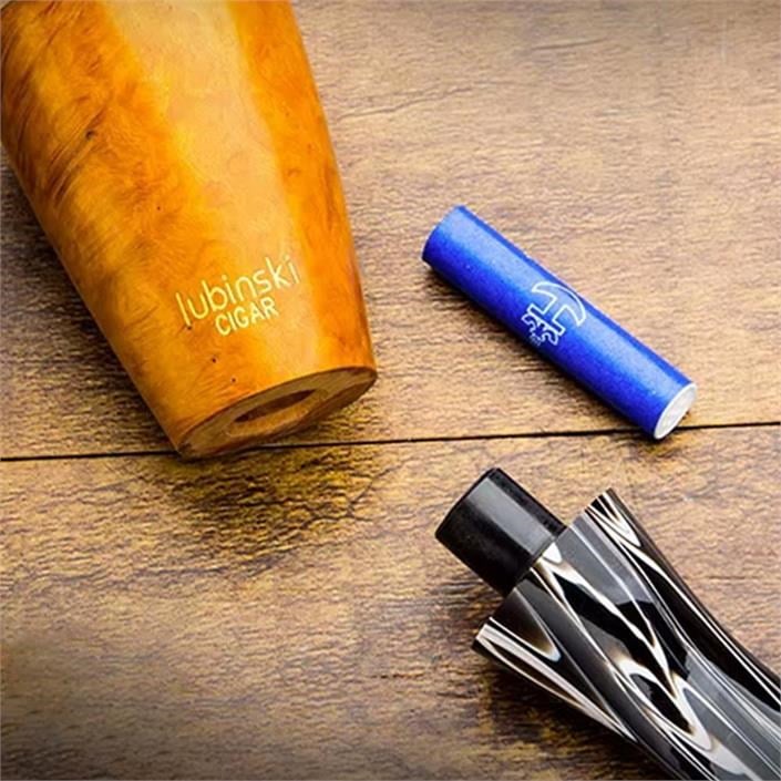 Lubinski 4 Boy Kullanım Briar Puro Ağızlığı 9mm Filtreli Big Smooth (38-57 Ring)