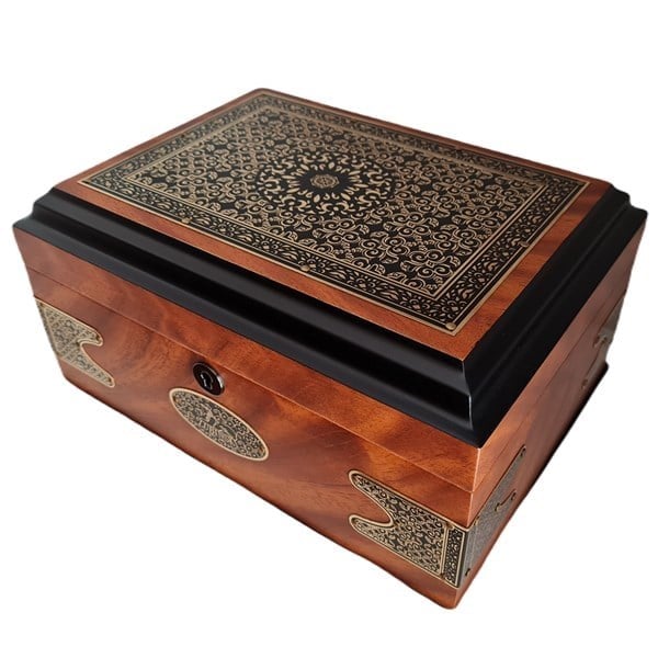 Lubinski Authentic Cedar Tepsili Puro Kutusu Humidor Koyu Kahve 80s