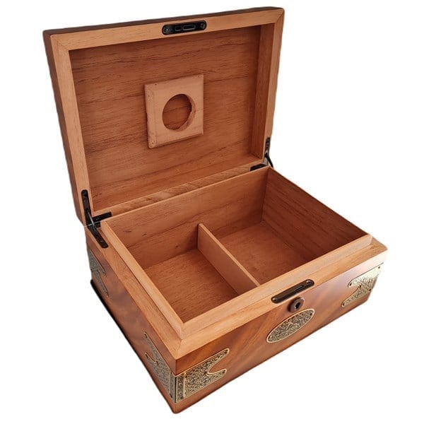 Lubinski Authentic Cedar Tepsili Puro Kutusu Humidor Koyu Kahve 80s