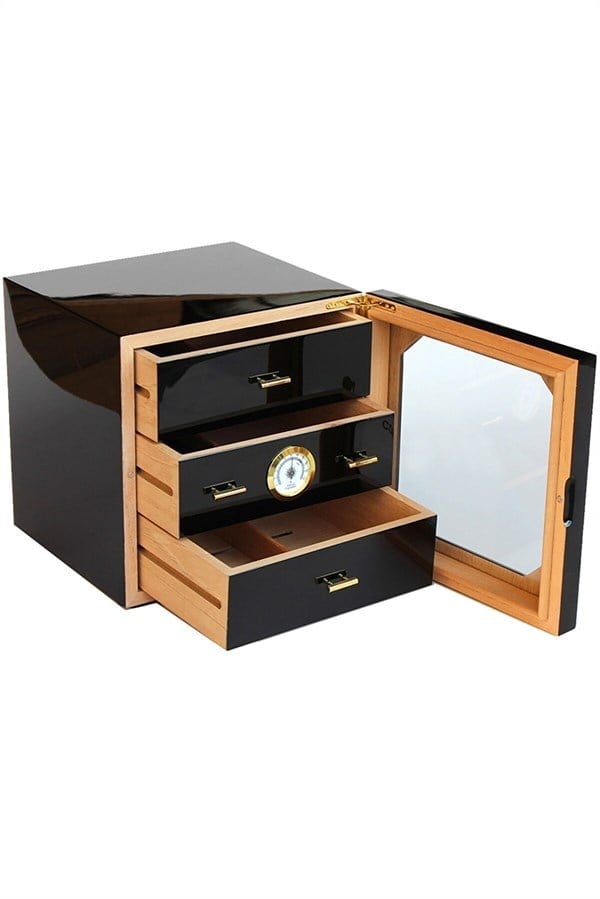 Lubinski Çekmeceli Küp 3 Katlı Cedar Puro Kutusu Humidor 75s