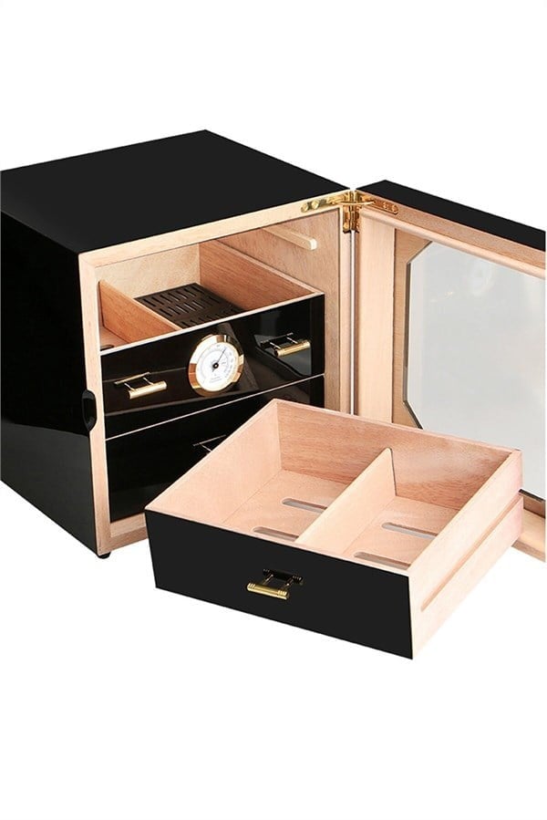 Lubinski Çekmeceli Küp 3 Katlı Cedar Puro Kutusu Humidor 75s