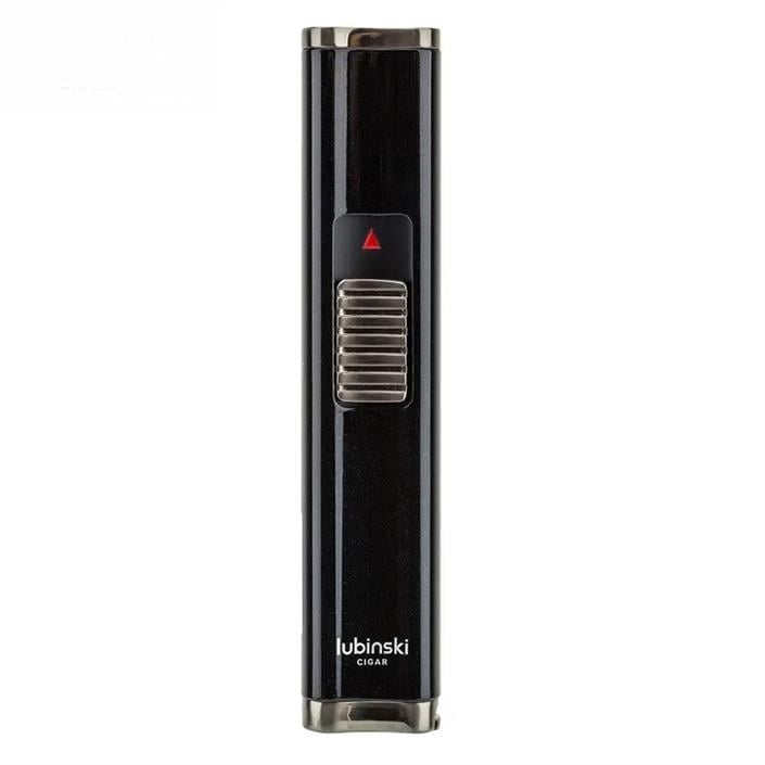 Lubinski Cigar Slim Cetvelli Ve Sehpalı Çift Torch Puro Çakmağı Siyah