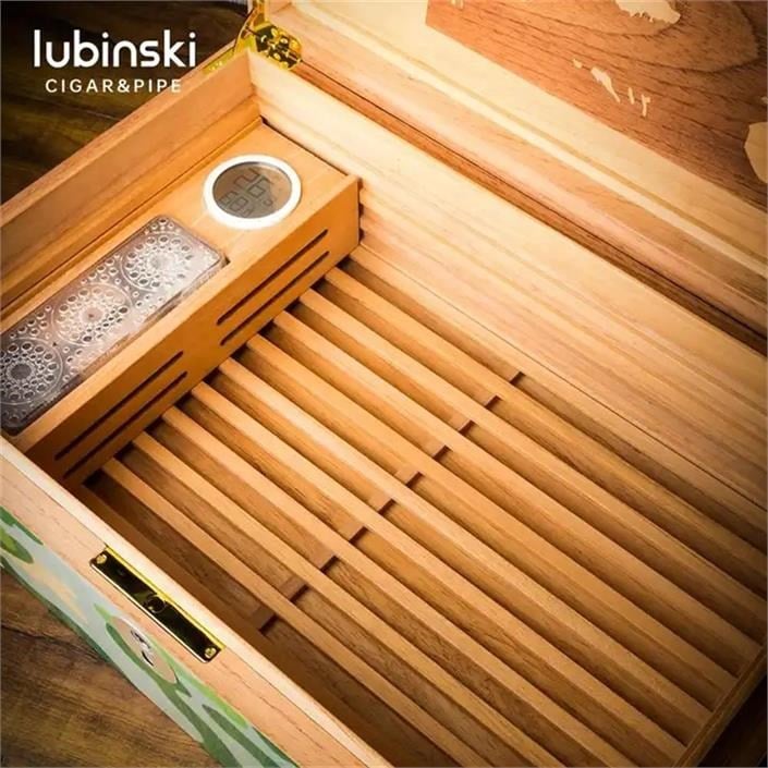 Lubinski Guevara Anniv. Parmak İzi Kilitli Humidor Puro Kutusu 120s