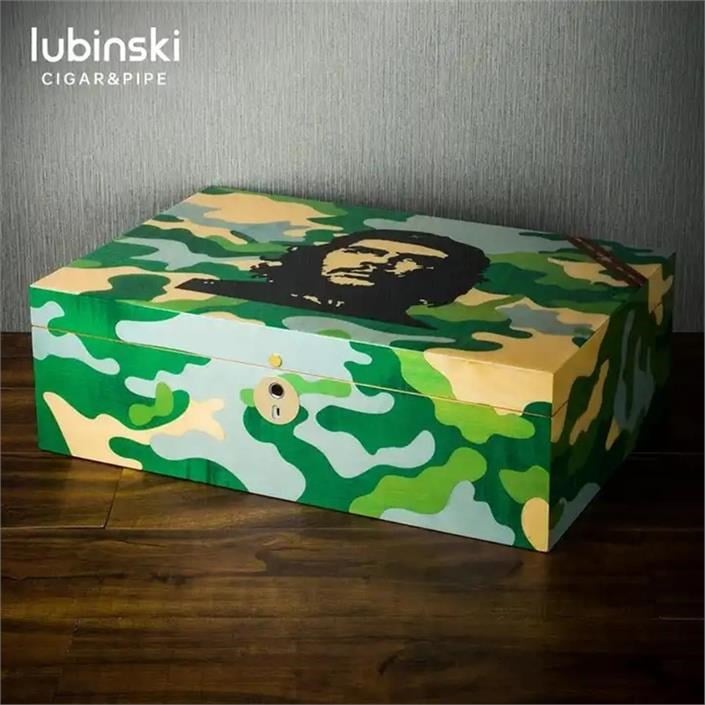 Lubinski Guevara Anniv. Parmak İzi Kilitli Humidor Puro Kutusu 120s