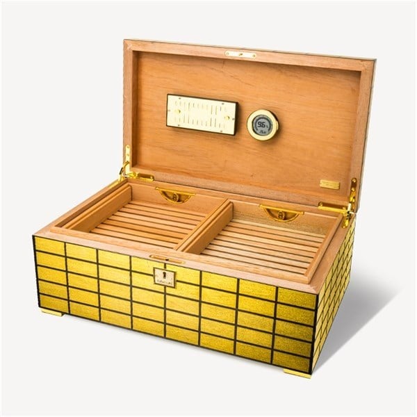 Lubinski Limited Edt. Gold Plated Humidor