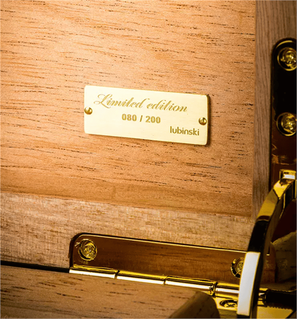 Lubinski Limited Edt. Gold Plated Humidor