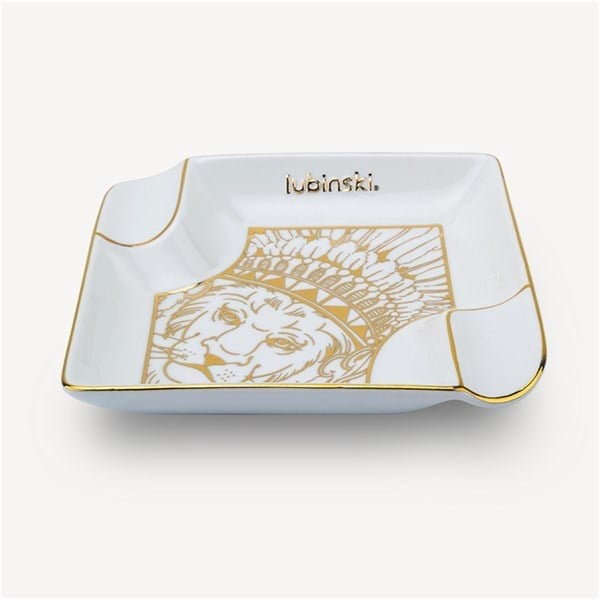 Lubinski Lion Porselen Puro Küllüğü Beyaz/Gold 2li