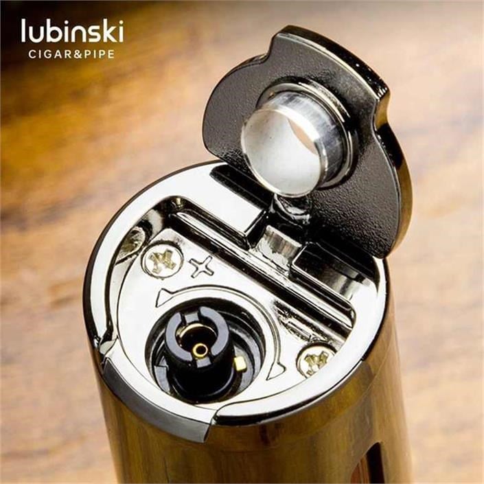 Lubinski Lion Slim Delicili Üç Torch Puro Çakmağı Silver