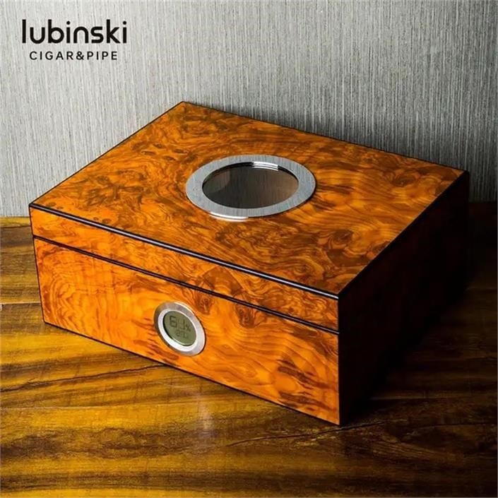Lubinski Masif Sedir Camlı Humidor Puro Kutusu 50s