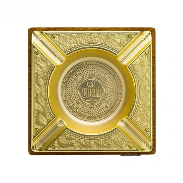 Lubinski Metal Ahşap Puro Küllüğü Gold 4lü