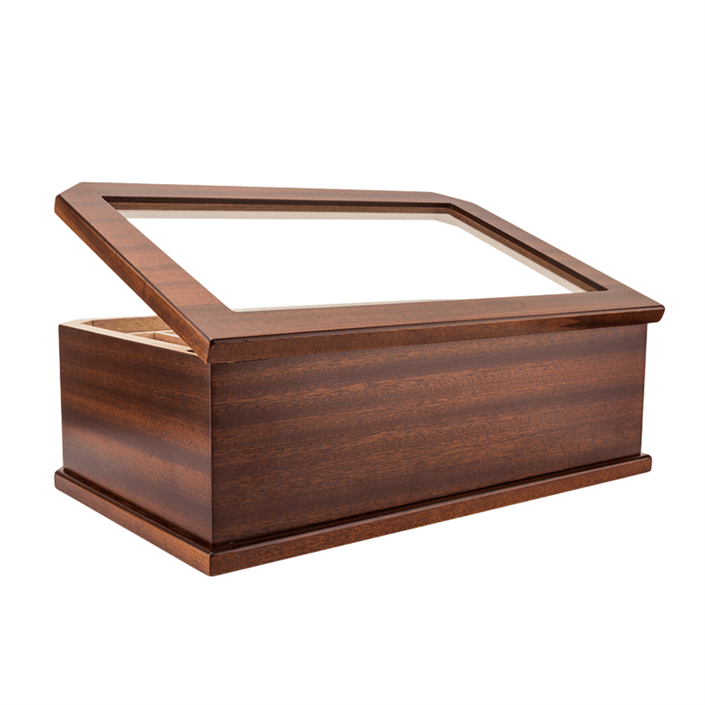 Lubinski New Cedar Camlı Tepsili Puro Kutusu Humidor Kahve 100s