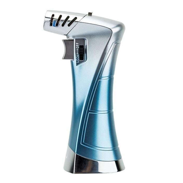 Lubinski New Design Çok Fonksiyonlu Tek Torch Büyük Masa Tipi Puro Çakmağı Blue Ice