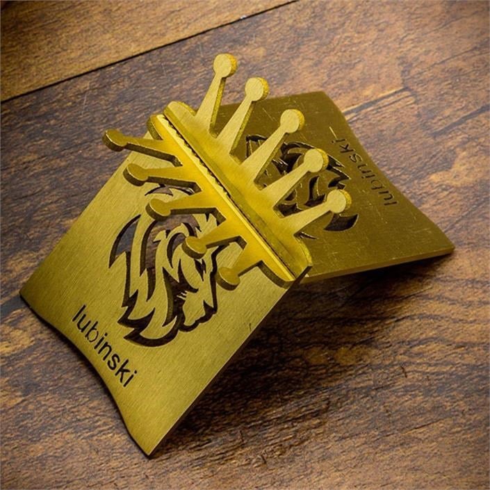 Lubinski New Lion Özel İşleme Motifli Puro Sehpası Gold Lion-2