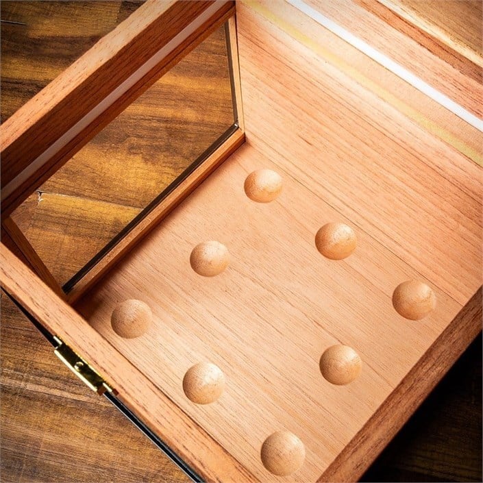 Lubinski Özel Seri Puro Aromalandırıcı Camlı Işıklı Humidor Puro Kutusu 140's