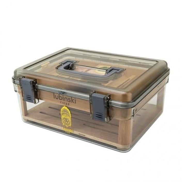 Lubinski Plexi -Sedir Şeffaf Puro Kutusu Humidor 50s