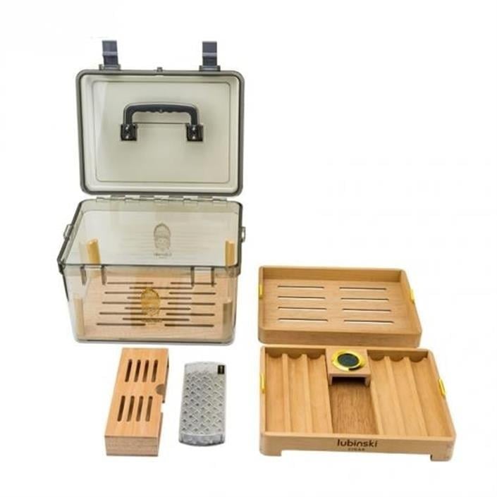 Lubinski Plexi -Sedir Şeffaf Puro Kutusu Humidor 80s