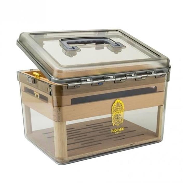 Lubinski Plexi -Sedir Şeffaf Puro Kutusu Humidor 80s