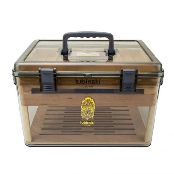 Lubinski Plexi -Sedir Şeffaf Puro Kutusu Humidor 100s