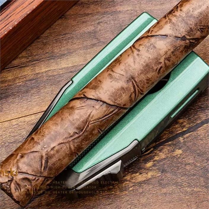 Lubinski Premium Çift Torch Puro Çakmağı Dahili Yarasa Kesici - Delici ve Sehpa Özellikli Siyah