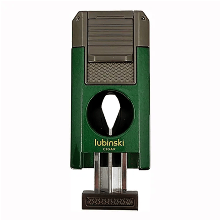 Lubinski Premium Çift Torch Puro Çakmağı Dahili V-Cut Kesici - Delici - İğne- Sehpa Yeşil