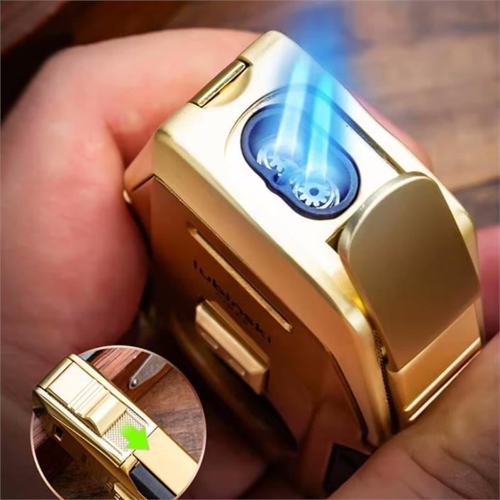 Lubinski Premium Çift Torch Puro Çakmağı Dahili Yarasa Kesici - Delici ve Sehpa Özellikli Beyaz