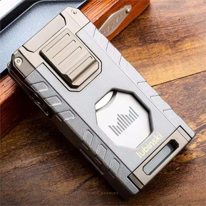 Lubinski Premium Üç Torch Puro Çakmağı Dahili Kesici - Delici - İğne- Sehpa Grey