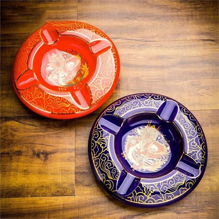 Lubinski Premium Yeni Seri Dörtlü Yuvarlak Puro Küllüğü Mavi
