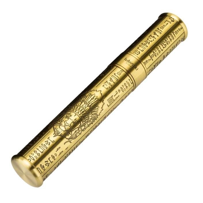 Lubinski Puro Saklama Silindiri Çelik Tüp Kılıf Gold İşleme(60 Ring)