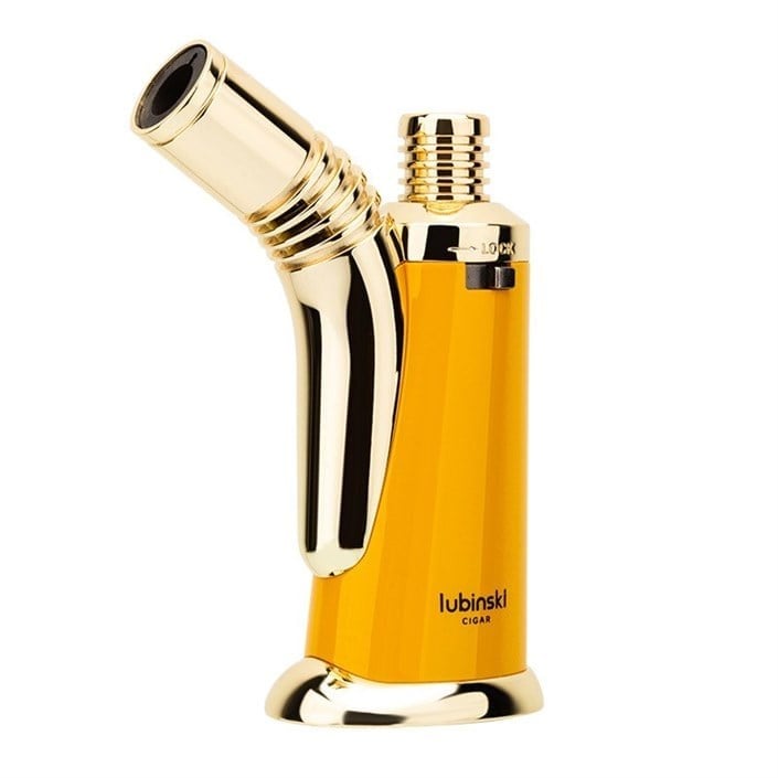 Lubinski Retro Tek Torch Masa Tipi Puro Çakmağı Sarı
