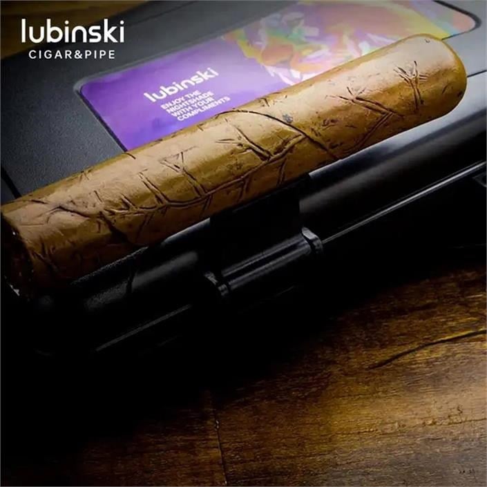 Lubinski Seyahat Puro Kutusu Humidor Kırılmaz Plastik Siyah Lion Logo 5's