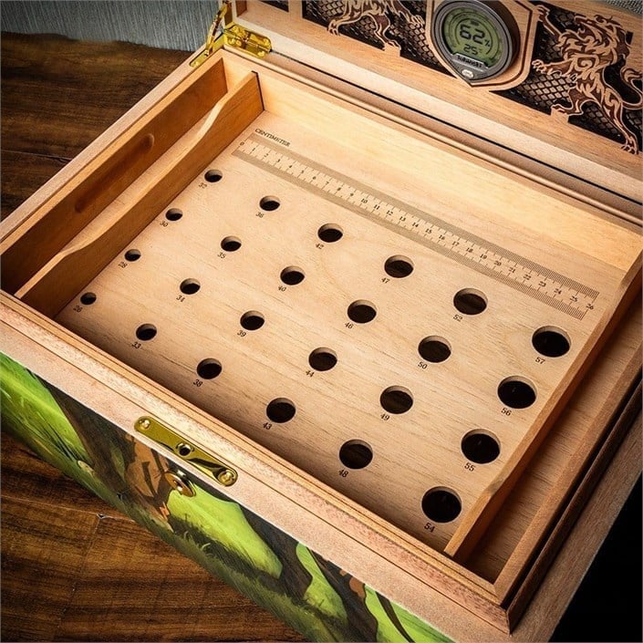 Lubinski Special Edt. Fire Lion Puro Kutusu Humidor 80's Kahve