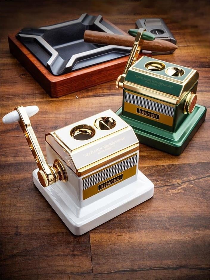 Lubinski Vintage Special Edt. Metal Masa Puro Kesici Giyotin Double Cutter Beyaz